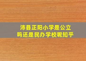 沛县正阳小学是公立吗还是民办学校呢知乎