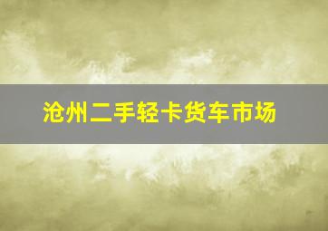 沧州二手轻卡货车市场