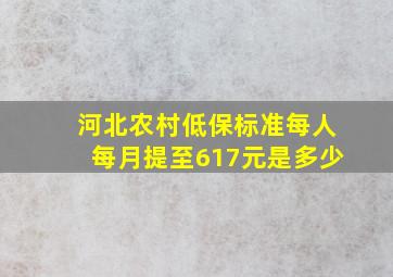 河北农村低保标准每人每月提至617元是多少