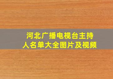 河北广播电视台主持人名单大全图片及视频