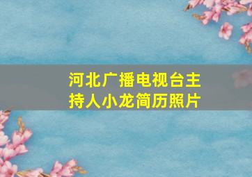 河北广播电视台主持人小龙简历照片