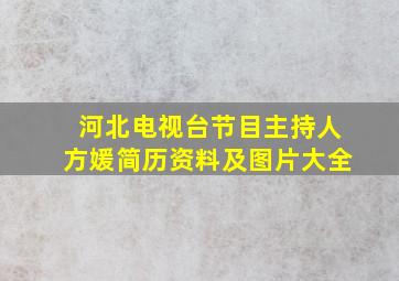 河北电视台节目主持人方媛简历资料及图片大全