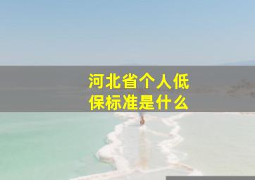 河北省个人低保标准是什么