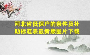 河北省低保户的条件及补助标准表最新版图片下载