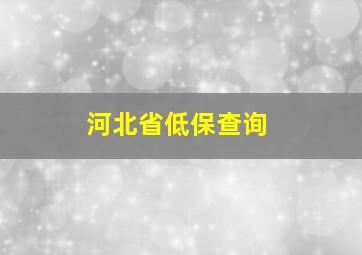 河北省低保查询