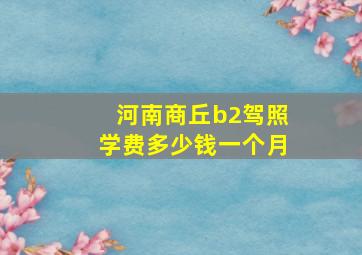 河南商丘b2驾照学费多少钱一个月