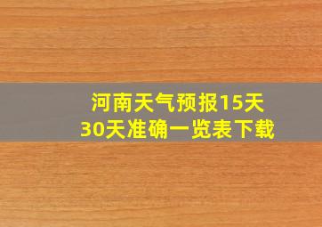 河南天气预报15天30天准确一览表下载