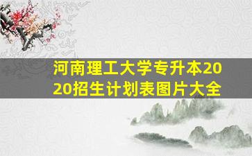 河南理工大学专升本2020招生计划表图片大全