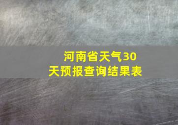 河南省天气30天预报查询结果表