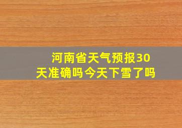 河南省天气预报30天准确吗今天下雪了吗