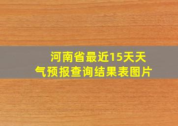 河南省最近15天天气预报查询结果表图片