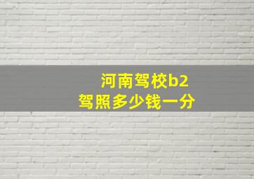 河南驾校b2驾照多少钱一分