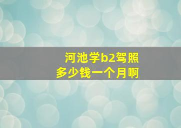 河池学b2驾照多少钱一个月啊