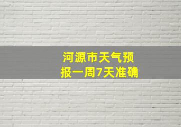 河源市天气预报一周7天准确