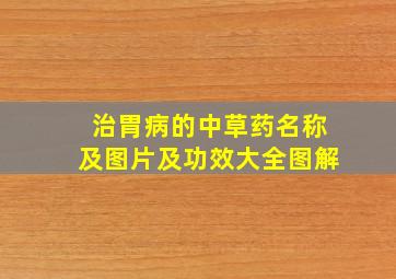 治胃病的中草药名称及图片及功效大全图解