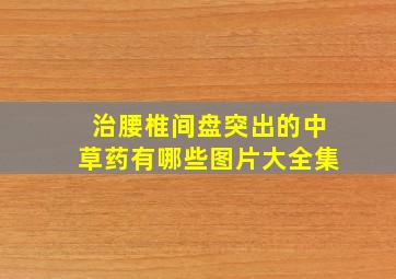 治腰椎间盘突出的中草药有哪些图片大全集