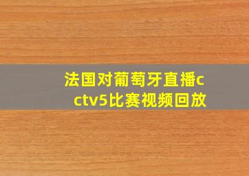 法国对葡萄牙直播cctv5比赛视频回放