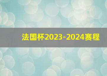 法国杯2023-2024赛程