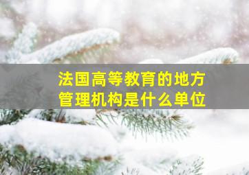 法国高等教育的地方管理机构是什么单位