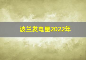 波兰发电量2022年