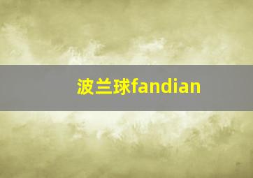 波兰球fandian