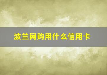 波兰网购用什么信用卡