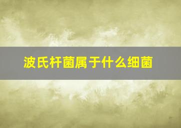 波氏杆菌属于什么细菌