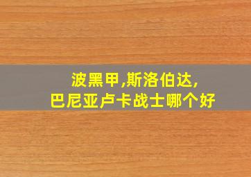 波黑甲,斯洛伯达,巴尼亚卢卡战士哪个好