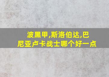 波黑甲,斯洛伯达,巴尼亚卢卡战士哪个好一点