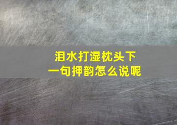 泪水打湿枕头下一句押韵怎么说呢