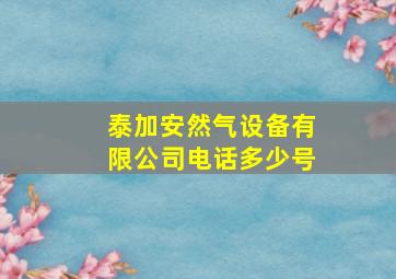 泰加安然气设备有限公司电话多少号