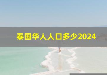 泰国华人人口多少2024