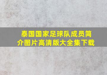 泰国国家足球队成员简介图片高清版大全集下载