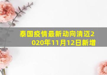 泰国疫情最新动向清迈2020年11月12日新增