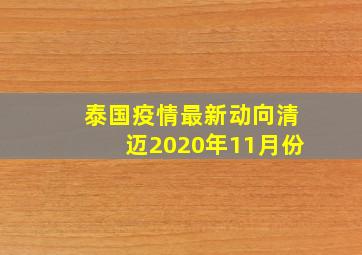 泰国疫情最新动向清迈2020年11月份