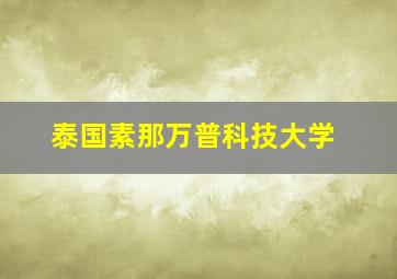 泰国素那万普科技大学