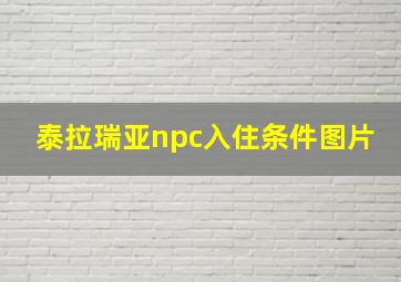 泰拉瑞亚npc入住条件图片