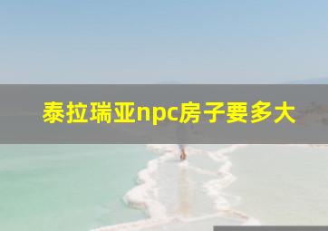 泰拉瑞亚npc房子要多大