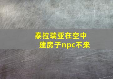 泰拉瑞亚在空中建房子npc不来