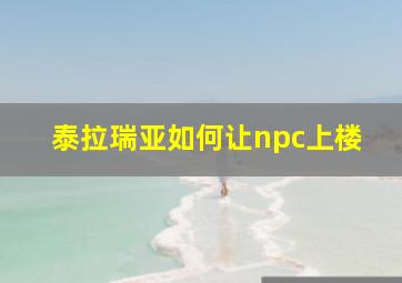 泰拉瑞亚如何让npc上楼