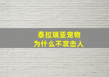 泰拉瑞亚宠物为什么不攻击人