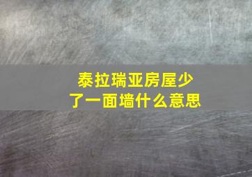 泰拉瑞亚房屋少了一面墙什么意思