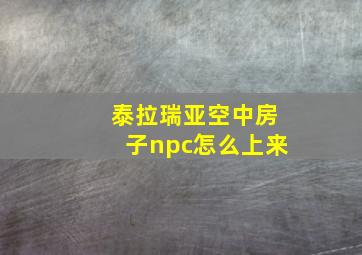 泰拉瑞亚空中房子npc怎么上来