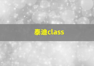 泰迪class