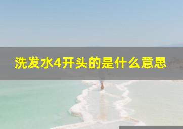 洗发水4开头的是什么意思