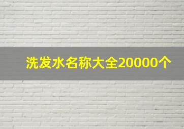 洗发水名称大全20000个