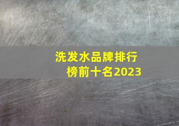 洗发水品牌排行榜前十名2023