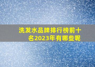 洗发水品牌排行榜前十名2023年有哪些呢