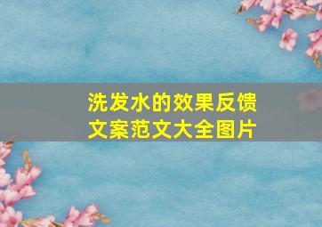 洗发水的效果反馈文案范文大全图片