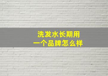 洗发水长期用一个品牌怎么样